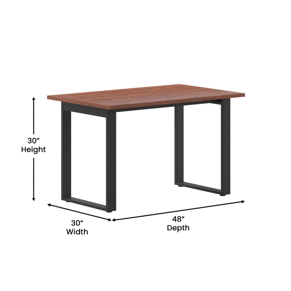 Walnut |#| Commercial 48x30 Conference Table with Laminate Top and U-Frame Base - Walnut