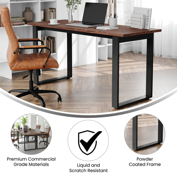 Walnut |#| Commercial 60x24 Conference Table with Laminate Top and U-Frame Base - Walnut