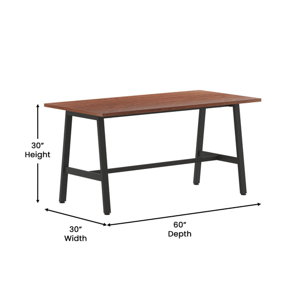 Walnut |#| Commercial 60x30 Conference Table with Laminate Top and A-Frame Base - Walnut