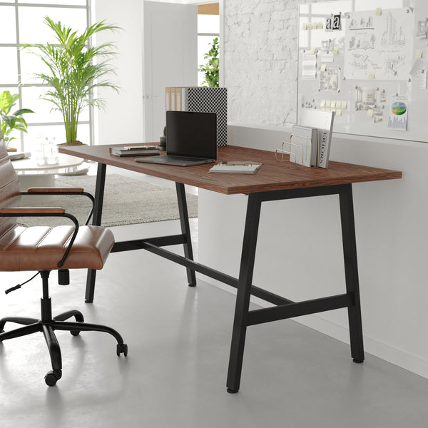 Walnut |#| Commercial 60x30 Conference Table with Laminate Top and A-Frame Base - Walnut