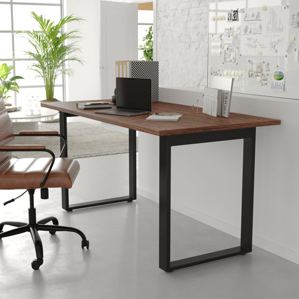 Walnut |#| Commercial 60x30 Conference Table with Laminate Top and U-Frame Base - Walnut