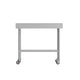 48"W x 30"D |#| Commercial Stainless Steel Work Table with 4" Backsplash- Adj. Undershelf-30x48