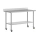 48"W x 30"D |#| Commercial Stainless Steel Work Table with 4" Backsplash- Adj. Undershelf-30x48