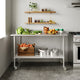60"W x 30"D |#| Commercial Stainless Steel Work Table with 4" Backsplash- Adj. Undershelf-30x60
