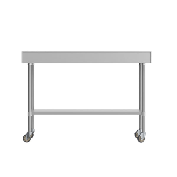 60"W x 30"D |#| Commercial Stainless Steel Work Table with 4" Backsplash- Adj. Undershelf-30x60