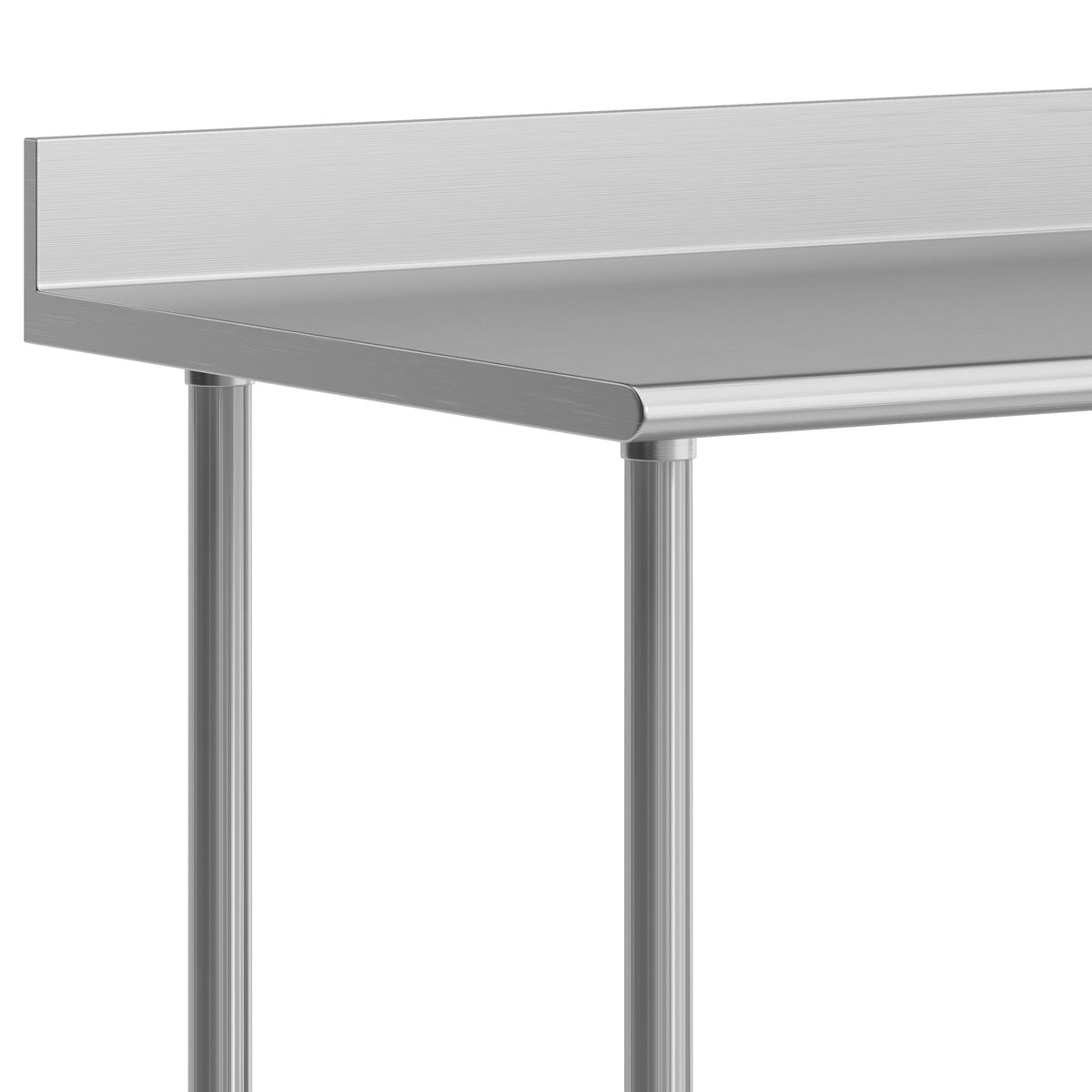60"W x 30"D |#| Commercial Stainless Steel Work Table with 4" Backsplash- Adj. Undershelf-30x60