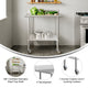 36"W x 30"D |#| Commercial Stainless Steel Work Table with 4" Backsplash- Adj. Undershelf-30x36