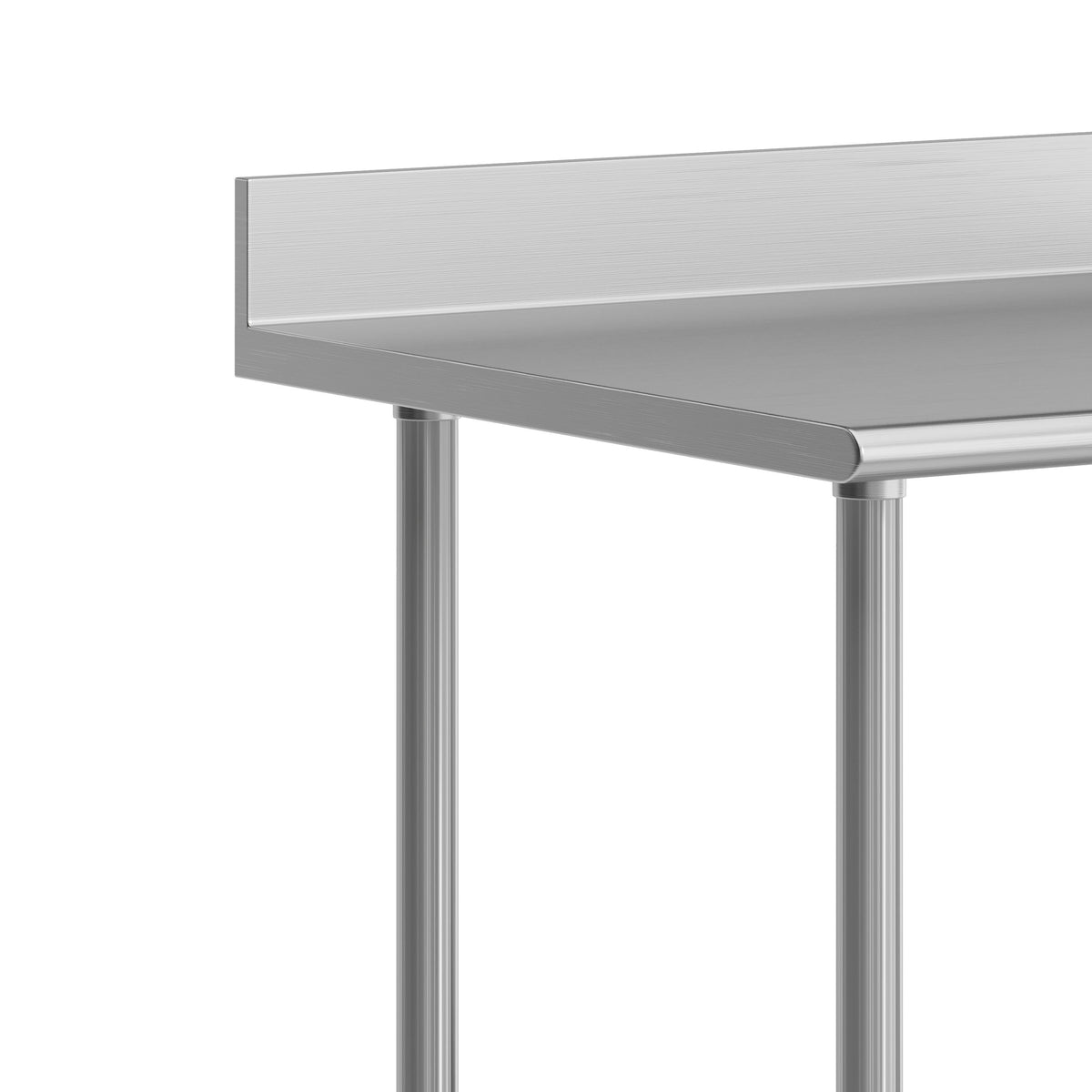 36"W x 30"D |#| Commercial Stainless Steel Work Table with 4" Backsplash- Adj. Undershelf-30x36
