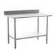 48"W x 30"D x 39.25"H |#| Commercial Stainless Steel Kitchen Prep and Work Table with Shelf and Backsplash