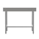 48"W x 30"D x 39.25"H |#| Commercial Stainless Steel Kitchen Prep and Work Table with Shelf and Backsplash