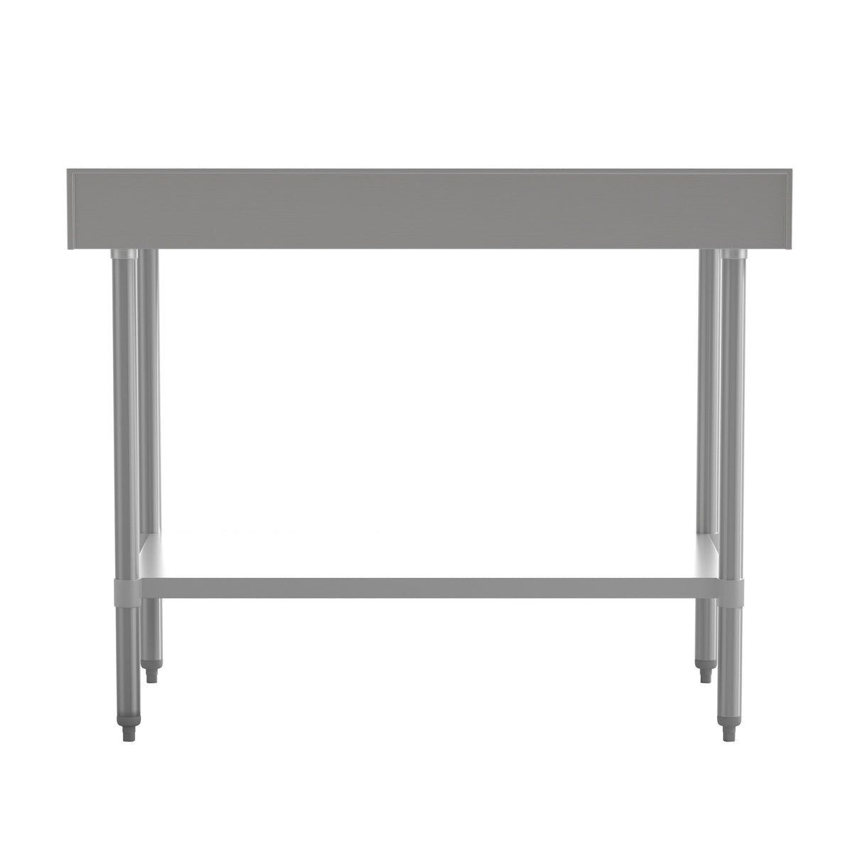 48"W x 30"D x 39.25"H |#| Commercial Stainless Steel Kitchen Prep and Work Table with Shelf and Backsplash