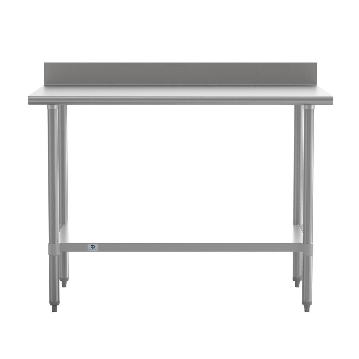 48"W x 30"D x 39.25"H |#| Commercial Stainless Steel Kitchen Prep and Work Table with Shelf and Backsplash