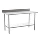 60"W x 30"D x 39.25"H |#| Commercial Stainless Steel Kitchen Prep and Work Table with Shelf and Backsplash