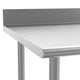 60"W x 30"D x 39.25"H |#| Commercial Stainless Steel Kitchen Prep and Work Table with Shelf and Backsplash