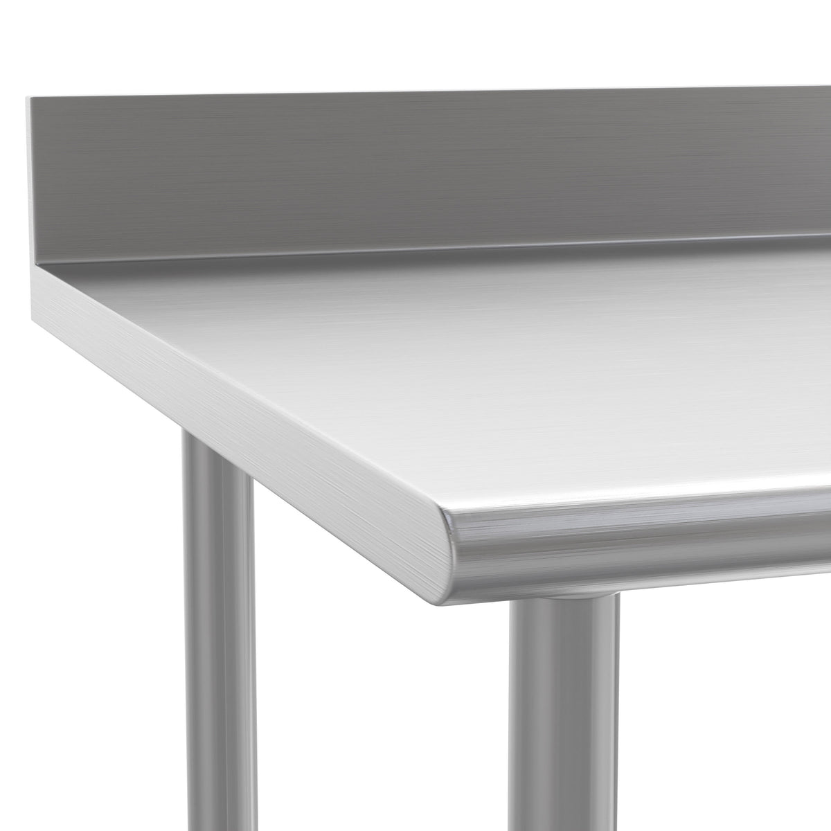 60"W x 30"D x 39.25"H |#| Commercial Stainless Steel Kitchen Prep and Work Table with Shelf and Backsplash