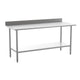 72"W x 30"D x 39.25"H |#| Commercial Stainless Steel Kitchen Prep and Work Table with Shelf and Backsplash