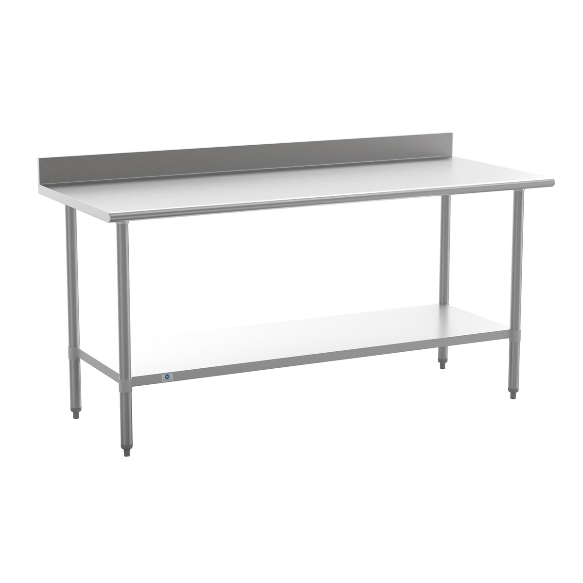 72"W x 30"D x 39.25"H |#| Commercial Stainless Steel Kitchen Prep and Work Table with Shelf and Backsplash