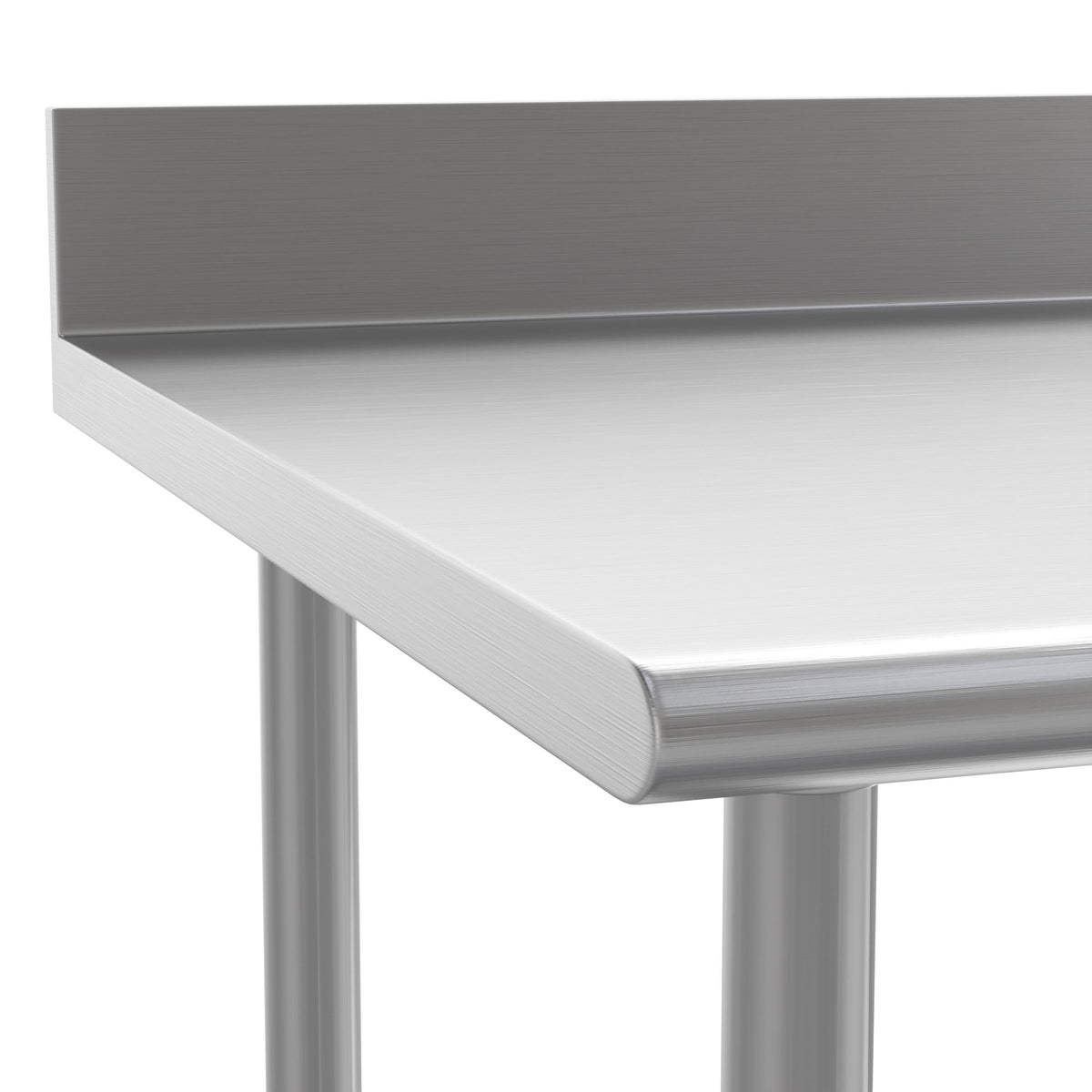 72"W x 30"D x 39.25"H |#| Commercial Stainless Steel Kitchen Prep and Work Table with Shelf and Backsplash