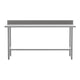 72"W x 30"D x 39.25"H |#| Commercial Stainless Steel Kitchen Prep and Work Table with Shelf and Backsplash