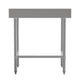 36"W x 30"D x 39.25"H |#| Commercial Stainless Steel Kitchen Prep and Work Table with Shelf and Backsplash