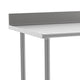 36"W x 30"D x 39.25"H |#| Commercial Stainless Steel Kitchen Prep and Work Table with Shelf and Backsplash
