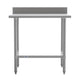 36"W x 30"D x 39.25"H |#| Commercial Stainless Steel Kitchen Prep and Work Table with Shelf and Backsplash