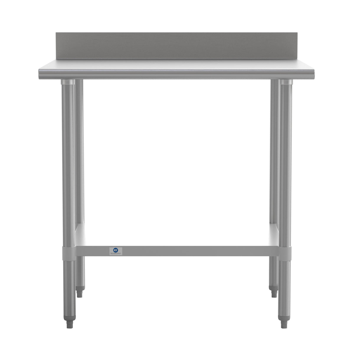 36"W x 30"D x 39.25"H |#| Commercial Stainless Steel Kitchen Prep and Work Table with Shelf and Backsplash