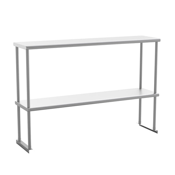 48.25"W x 12"D x 33.5"H |#| Commercial Grade NSF Certified Stainless Steel Metal Kitchen Double Overshelf