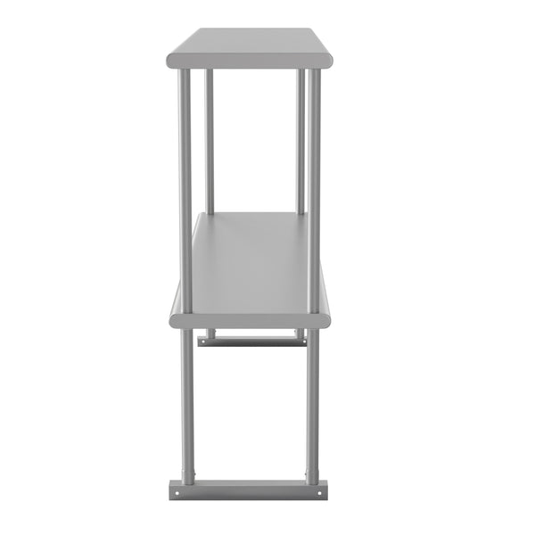 48.25"W x 12"D x 33.5"H |#| Commercial Grade NSF Certified Stainless Steel Metal Kitchen Double Overshelf