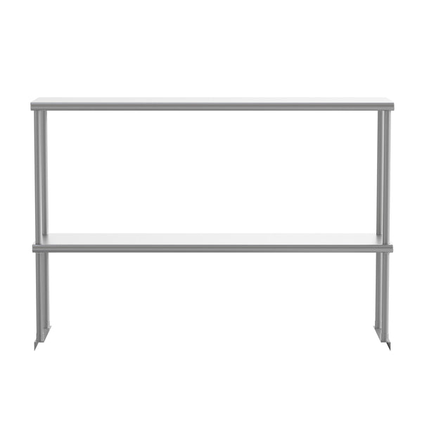48.25"W x 12"D x 33.5"H |#| Commercial Grade NSF Certified Stainless Steel Metal Kitchen Double Overshelf