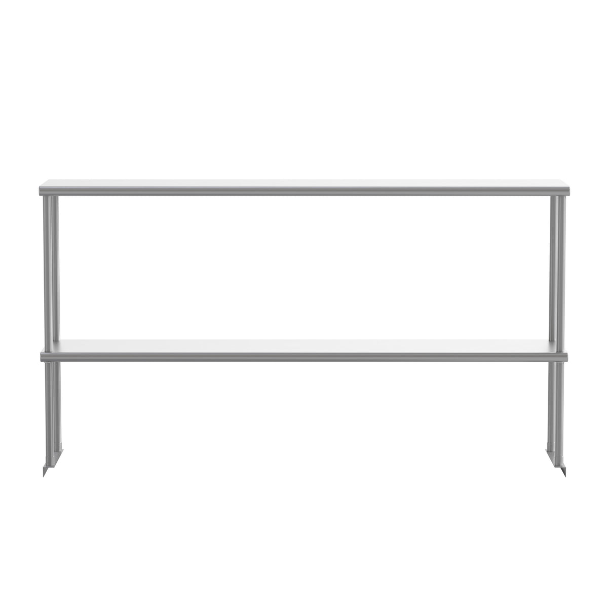 60"W x 12"D x 33.5"H |#| Commercial Grade NSF Certified Stainless Steel Metal Kitchen Double Overshelf