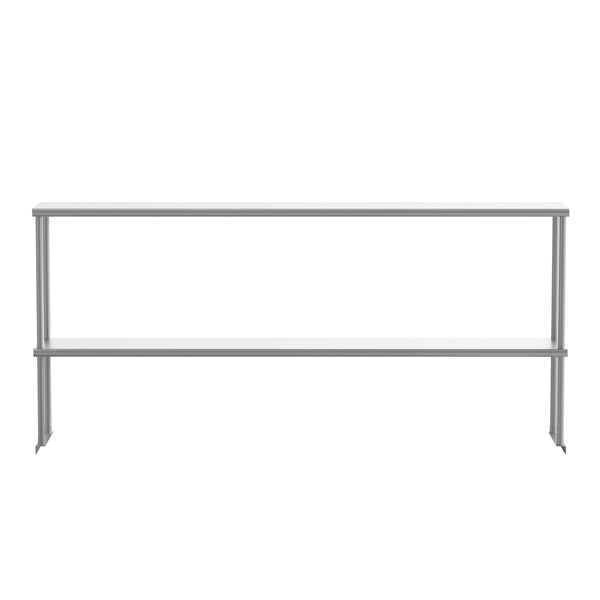 72"W x 12"D x 33.5"H |#| Commercial Grade NSF Certified Stainless Steel Metal Kitchen Double Overshelf