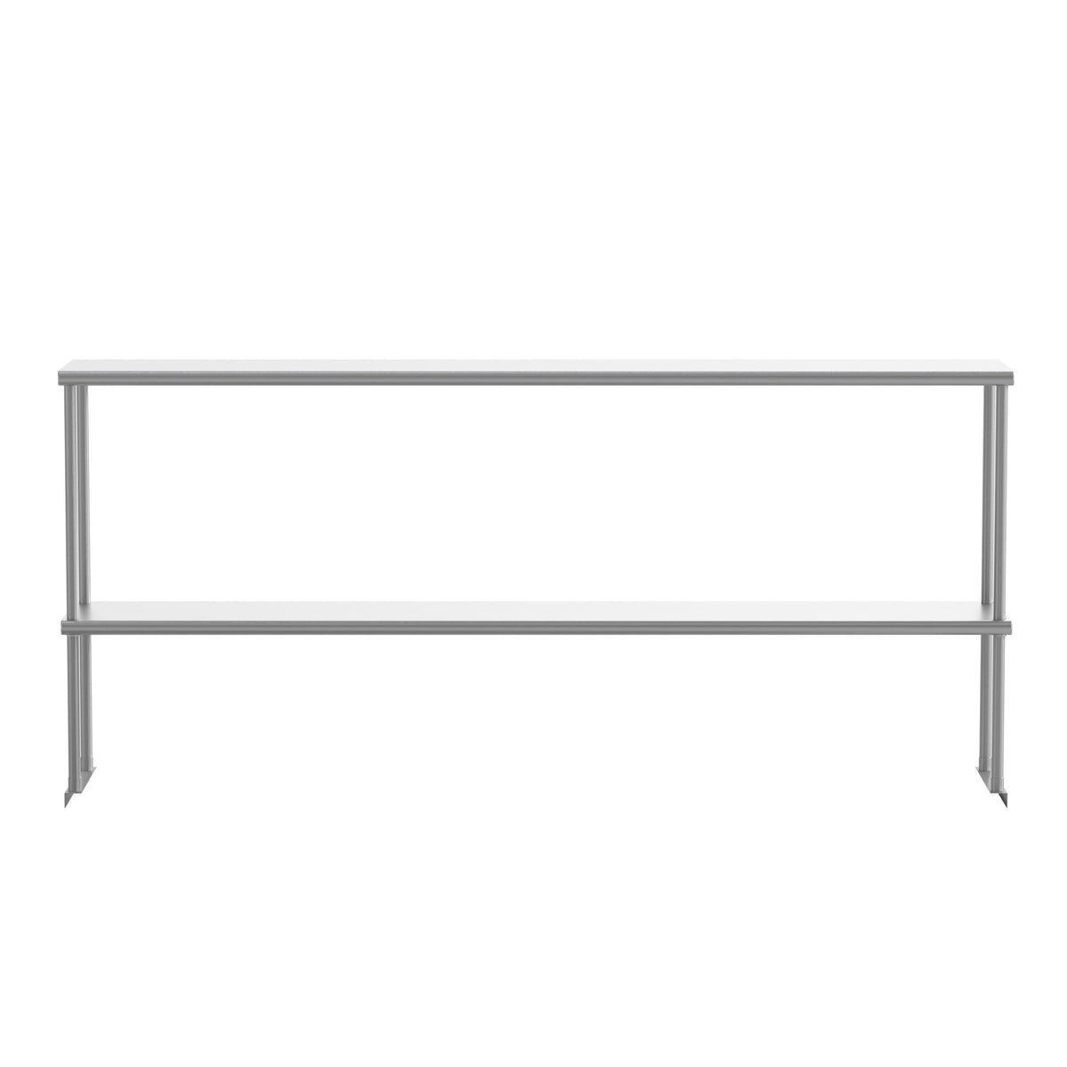 72"W x 12"D x 33.5"H |#| Commercial Grade NSF Certified Stainless Steel Metal Kitchen Double Overshelf