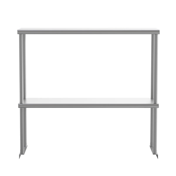 36"W x 12"D x 33.5"H |#| Commercial Grade NSF Certified Stainless Steel Metal Kitchen Double Overshelf