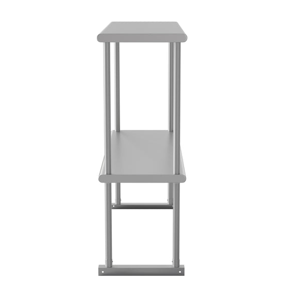 36"W x 12"D x 33.5"H |#| Commercial Grade NSF Certified Stainless Steel Metal Kitchen Double Overshelf