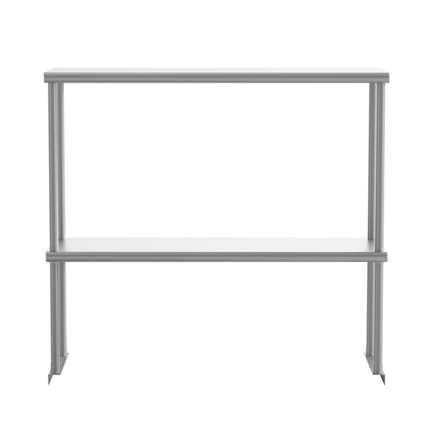 36"W x 12"D x 33.5"H |#| Commercial Grade NSF Certified Stainless Steel Metal Kitchen Double Overshelf