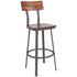 Restaurant Barstool with Wood Seat & Back and Powder Coat Frame