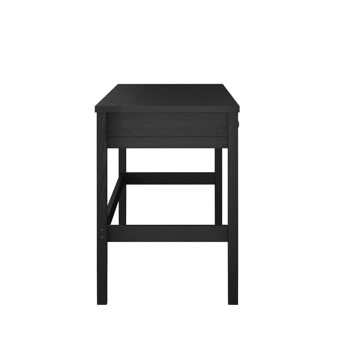 Black Frame/Oil Rubbed Bronzed Hardware |#| Black Home Office Desk with 3 Drawers, Tapered Legs, Oil Rubbed Bronze Hardware