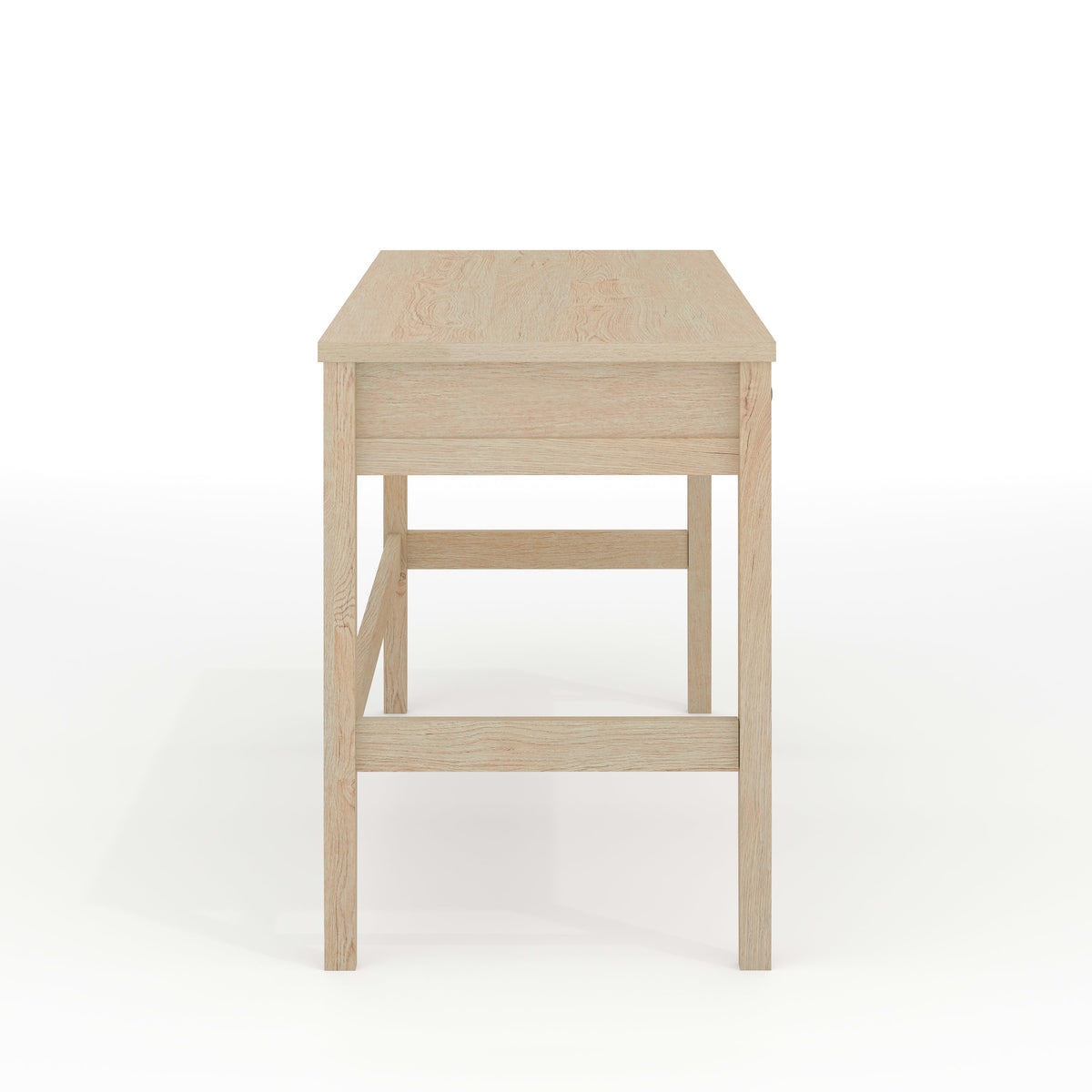 Light Natural Frame/Antique Bronze Hardware |#| Lt. Natural Home Office Desk with 3 Drawers, Tapered Legs, Ant. Bronze Hardware