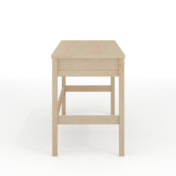 Light Natural Frame/Antique Bronze Hardware |#| Lt. Natural Home Office Desk with 3 Drawers, Tapered Legs, Ant. Bronze Hardware