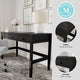 Black Frame/Oil Rubbed Bronzed Hardware |#| Black Home Office Desk with 3 Drawers, Tapered Legs, Oil Rubbed Bronze Hardware