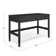 Black Frame/Oil Rubbed Bronzed Hardware |#| Black Home Office Desk with 3 Drawers, Tapered Legs, Oil Rubbed Bronze Hardware