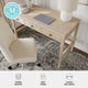Light Natural Frame/Antique Bronze Hardware |#| Lt. Natural Home Office Desk with 3 Drawers, Tapered Legs, Ant. Bronze Hardware