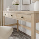 Light Natural Frame/Antique Bronze Hardware |#| Lt. Natural Home Office Desk with 3 Drawers, Tapered Legs, Ant. Bronze Hardware