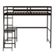 Espresso,Full |#| Full Size Traditional Wood Slat Loft Bed with Integrated Desk & Ladder-Espresso