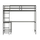 Light Gray,Full |#| Full Size Traditional Wood Slat Loft Bed with Integrated Desk & Ladder-Lt Gray