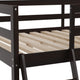 Espresso,Twin |#| Twin Size Traditional Wood Slat Loft Bed with Integrated Desk & Ladder-Espresso