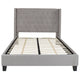 Light Gray,Full |#| Full Tufted Platform Bed in Light Gray Fabric with 10in. Pocket Spring Mattress