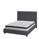 Dark Gray,Full |#| Full Tufted Platform Bed in Dark Gray Fabric with 10 Inch Pocket Spring Mattress