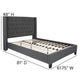 Dark Gray,Full |#| Full Tufted Platform Bed in Dark Gray Fabric with 10 Inch Pocket Spring Mattress